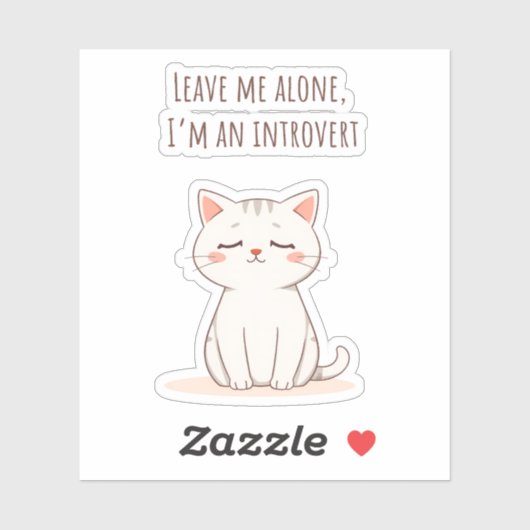 Introverte Kat Sticker (Vel)