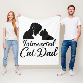 Introverte kater papa silhouet fleece deken - Co