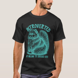 Introverte kattenliefhebber grappige schattige aqu t-shirt