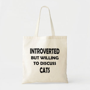 Introverte kattenliefhebber voor kattengesprekken tote bag