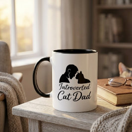 Introverte Kattenvader Vintage Silhouet Koffiemok Mok