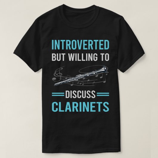 Introverte klarinet t-shirt (Design voorkant)