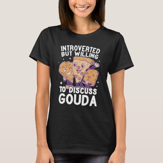 Introverte leuke vrouwen kinder Gouda Cheese Ma T-shirt (Voorkant)