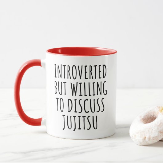Introverte maar bereid om Jiu Jitsu te bespreken Mok (Met donut)