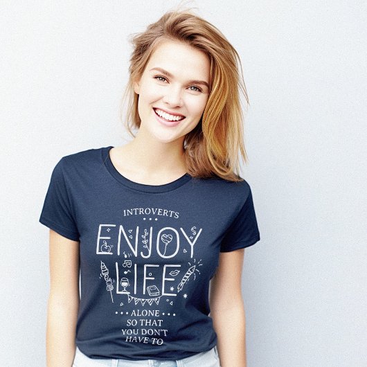 Introverte mensen genieten van het leven alleen gr t-shirt