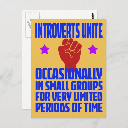 introverte mensen verenigen briefkaart (Voorkant / Achterkant)