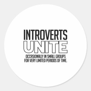 Introverte mensen verenigen zich: af en toe ronde sticker