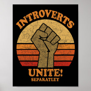 Introverte mensen verenigen zich afzonderlijk, gra poster