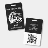 Introverte paarden grapjes zadelmakerij verkopen badge (Voor- en achterkant)