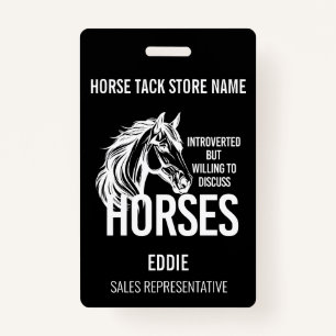 Introverte paarden grappige track store verkoop badge