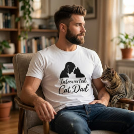 Introverte Papa Kat Vintage Silhouet Minimalistisc T-shirt