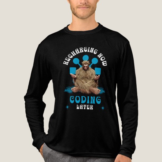 Introverte programmeur die later codeert en zich n Tri-Blend shirt (Voorkant volledig)