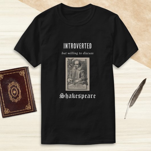 Introverte Shakespeare Afbeelding Grappig Komisch T-shirt