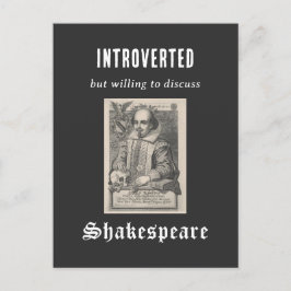 Introverte Shakespeare Literatuur Drama Grappig Briefkaart
