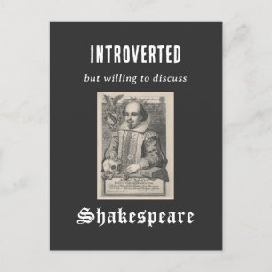 Introverte Shakespeare Literatuur Drama Grappig Briefkaart
