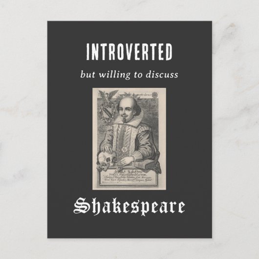 Introverte Shakespeare Literatuur Drama Grappig Briefkaart (Voorkant)