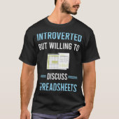 Introverte spreadsheets t-shirt (Voorkant)