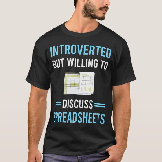 Introverte spreadsheets t-shirt (Voorkant)