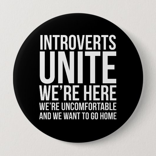 Introverte Verenig Knop Ronde Button 4,0 Cm (Voorkant)