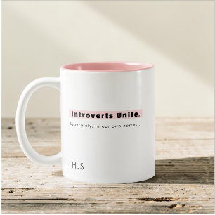Introverte verenigt u afzonderlijk in onze eigen r tweekleurige koffiemok