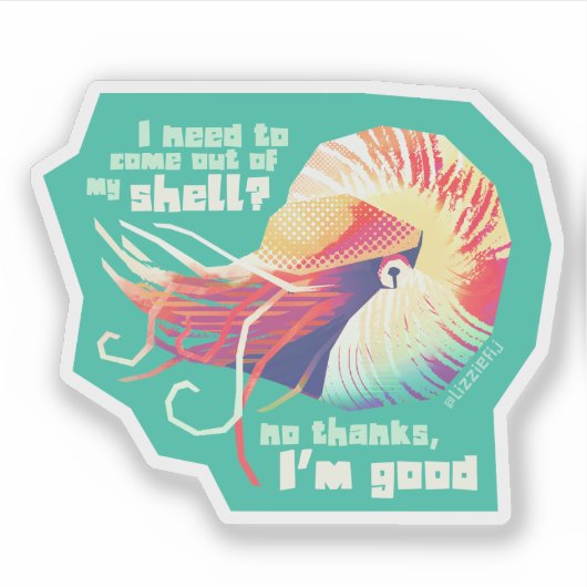 Introvertebrate nautilus - kleine sticker (Voorkant)