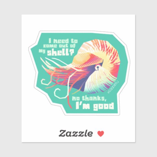 Introvertebrate nautilus - medium sticker (Vel)