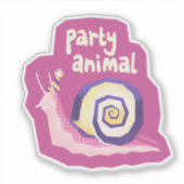 Introvertebraten roze party slak - medium sticker (Voorkant)