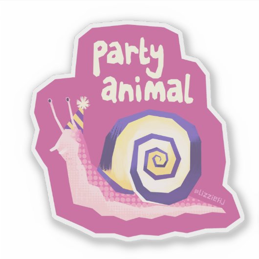 Introvertebraten roze party slak - medium sticker (Voorkant)