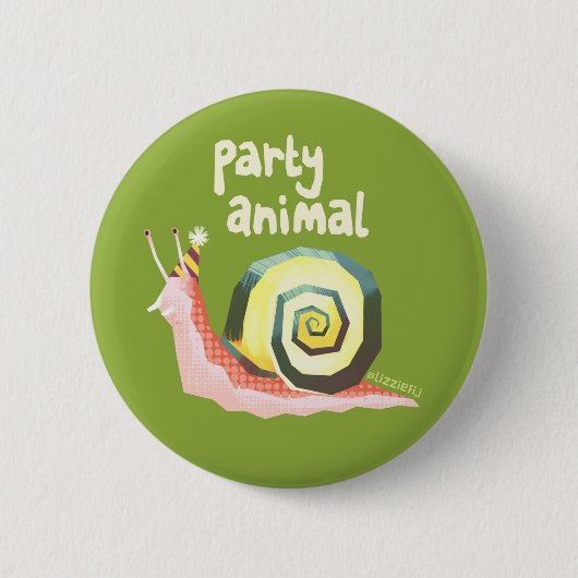 Introvertebrates green party slak badge ronde button 5,7 cm (Voorkant)