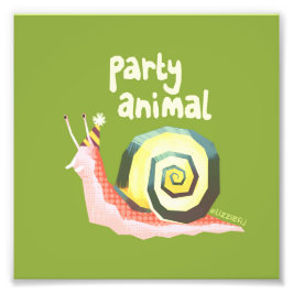 Introvertebrates groene partij slak kleine kunst p foto afdruk