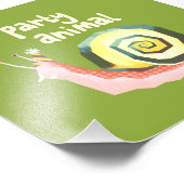 Introvertebrates groene partij slak kleine kunst p foto afdruk (Hoek)