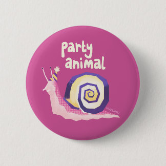 Introvertebrates pink party slak badge ronde button 5,7 cm