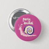 Introvertebrates pink party slak badge ronde button 5,7 cm (Voorkant /achterkant)