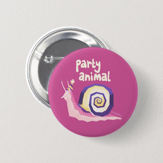 Introvertebrates pink party slak badge ronde button 5,7 cm (Voorkant /achterkant)