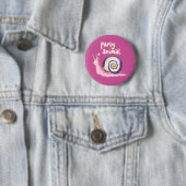 Introvertebrates pink party slak badge ronde button 5,7 cm (In situ)