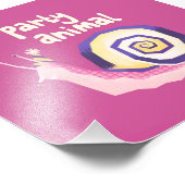 Introvertebrates roze partij slak kleine kunst pri foto afdruk (Hoek)