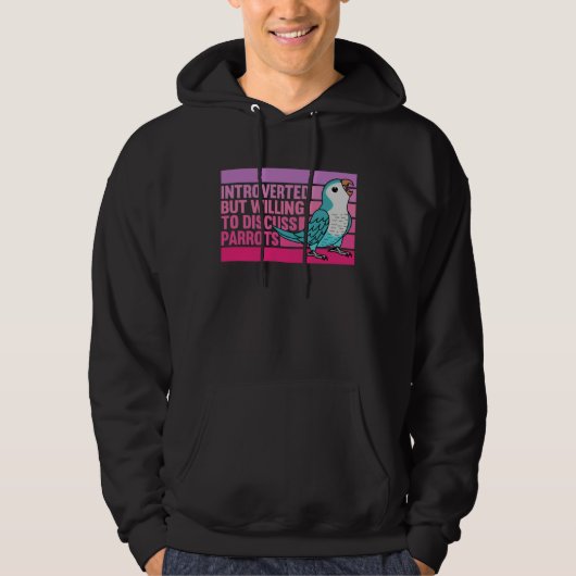 Introverted But Parrots Blue Monk Parakeet Quaker  Hoodie (Voorkant)