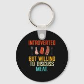 Introverted But Willing Discuss Meat Bbq Barbecue  Sleutelhanger (Voorkant)