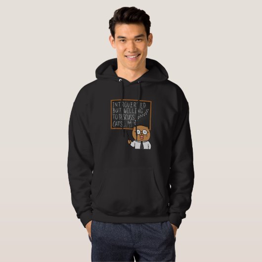 Introverted But Willing To Discuss Cats Introve Hoodie (Voorkant volledig)