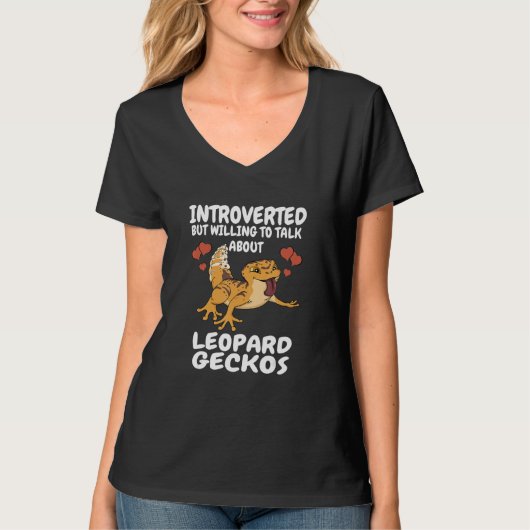 Introverted But Willing To Talk About Leopard Geck T-shirt (Voorkant)