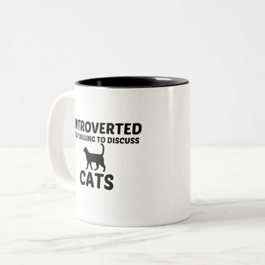 INTROVERTED CATS MAAR WILLEN BESPREKEN TWEEKLEURIGE KOFFIEMOK (Voorkant links)