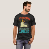 Introverted Climber Vintage Rock Climbing Boulderi T-shirt (Voorkant volledig)