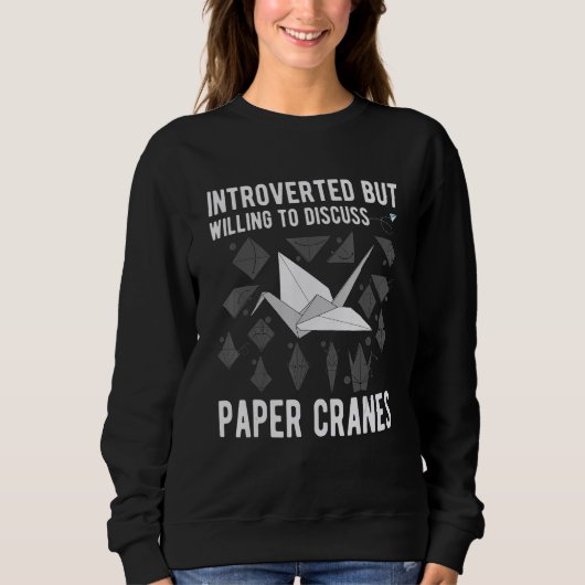 Introverted discuss paper crane folding origami ad trui (Voorkant)