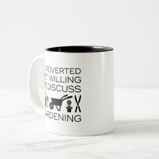 Introverted Gardening Tweekleurige Koffiemok (Voorkant links)