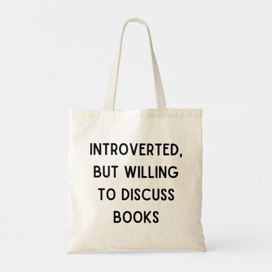 Introverted, maar bereid om boeken canvas tas te b (Achterkant)