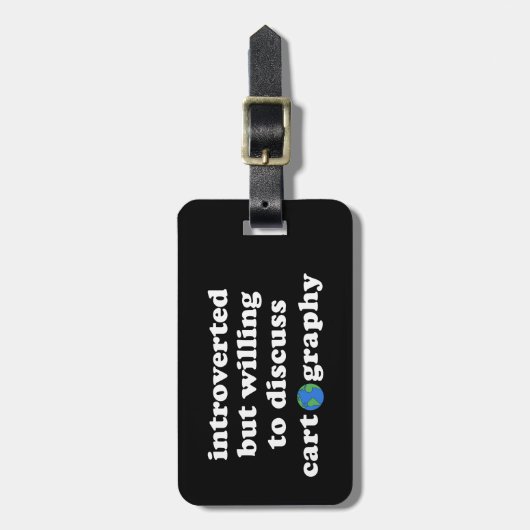 Introverted, maar bereid om cartografie te besprek bagagelabel (Voorkant verticaal)