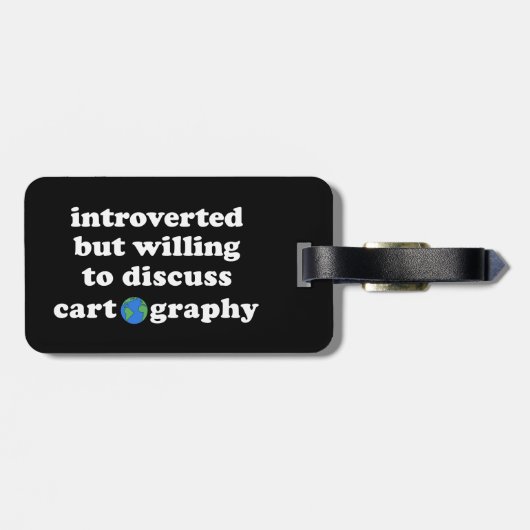 Introverted, maar bereid om cartografie te besprek bagagelabel (Achterkant horizontaal)