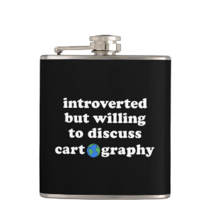 Introverted, maar bereid om cartografie te besprek heupfles