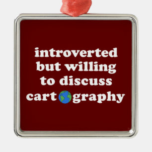 Introverted, maar bereid om cartografie te besprek metalen ornament