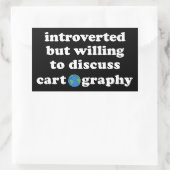 Introverted, maar bereid om cartografie te besprek rechthoekige sticker (Tas)